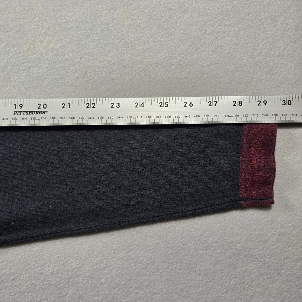 John Varvatos Mens Large Burgundy Sweater Colorblock Raglan Wool Blend - Picture 9 of 9